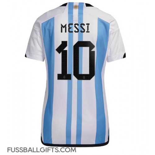 Argentinien Lionel Messi #10 Fußballbekleidung Heimtrikot Damen WM 2022 Kurzarm